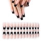 thumbnail image 1 of 24 uñas postizas estilo francés, largas, rosas y blancas, para mujeres y niñas., 1 of 6