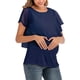 thumbnail image 2 of Camiseta de maternidad para mujer, de cuello redondo, de color liso, de gasa, informal, de verano, de manga corta, 2 of 8