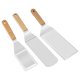 thumbnail image 2 of Juego De Espátula Y Raspador De Parrilla De Metal Mango De Madera Para Chuletas Cocinar Hornear 3 Piezas, 2 of 5
