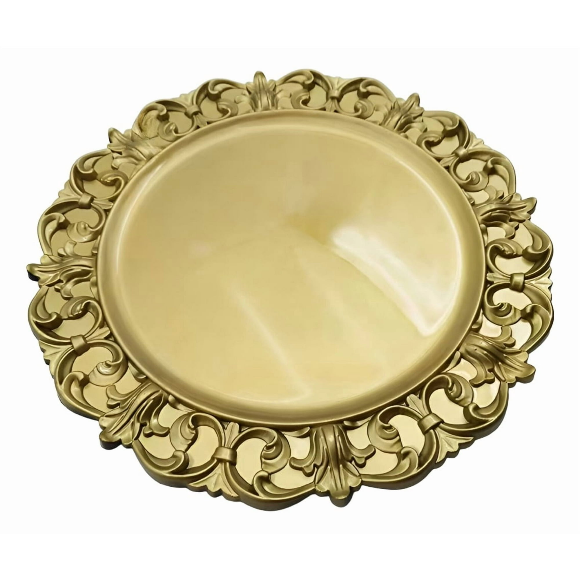 Genérico - Set 2 Plato Base Carga Relieve Vintage Mesa Decorativo Jhn