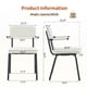 thumbnail image 1 of Dining Chairs Set of 4, Huggable Upholstered Dining Chairs with Soft Skin-Friendly Velvet Fabric, Table-Hangable Armrests, Metal Legs with Spray Coating Finish (White, Set of 4), 1 of 3