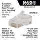 thumbnail image 2 of Conector de datos modular Klein Tools VDV826-763 RJ45 CAT6, paquete de 200, 2 of 9
