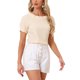 thumbnail image 4 of INSPIRE CHIC Blusas de Mujer de los Años 50 con Cuello Redondo y Mangas Cortas a Cuadros S Amarillo Claro, 4 of 6