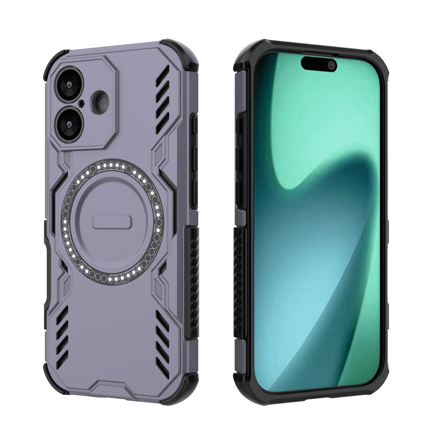 Funda Foxdock Para Iphone 17 , Magnética, Resistente A Golpes, Con Soporte, Unisex, Carga Inalámbrica
