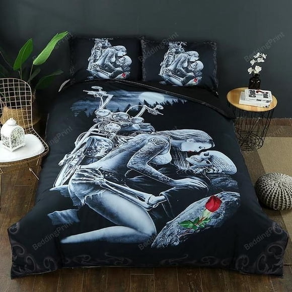 Ride Or Die Halley Motorcycle Quilt Duvet Cover Set Double Queen3-Piece Bedding Set