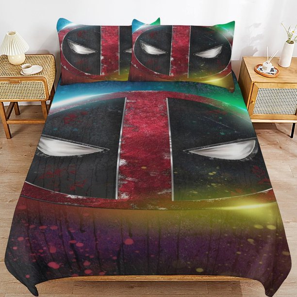 Deadpoo-l Dead-pool Deadpoo-l Dead-pool Bedding Set Sheet Set for Kids Adults,All Season Lightweight