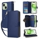 thumbnail image 1 of Funda Cartera con Cremallera y Correa para iPhone 15 Plus Soporte y Tarjetero Azul, 1 of 6