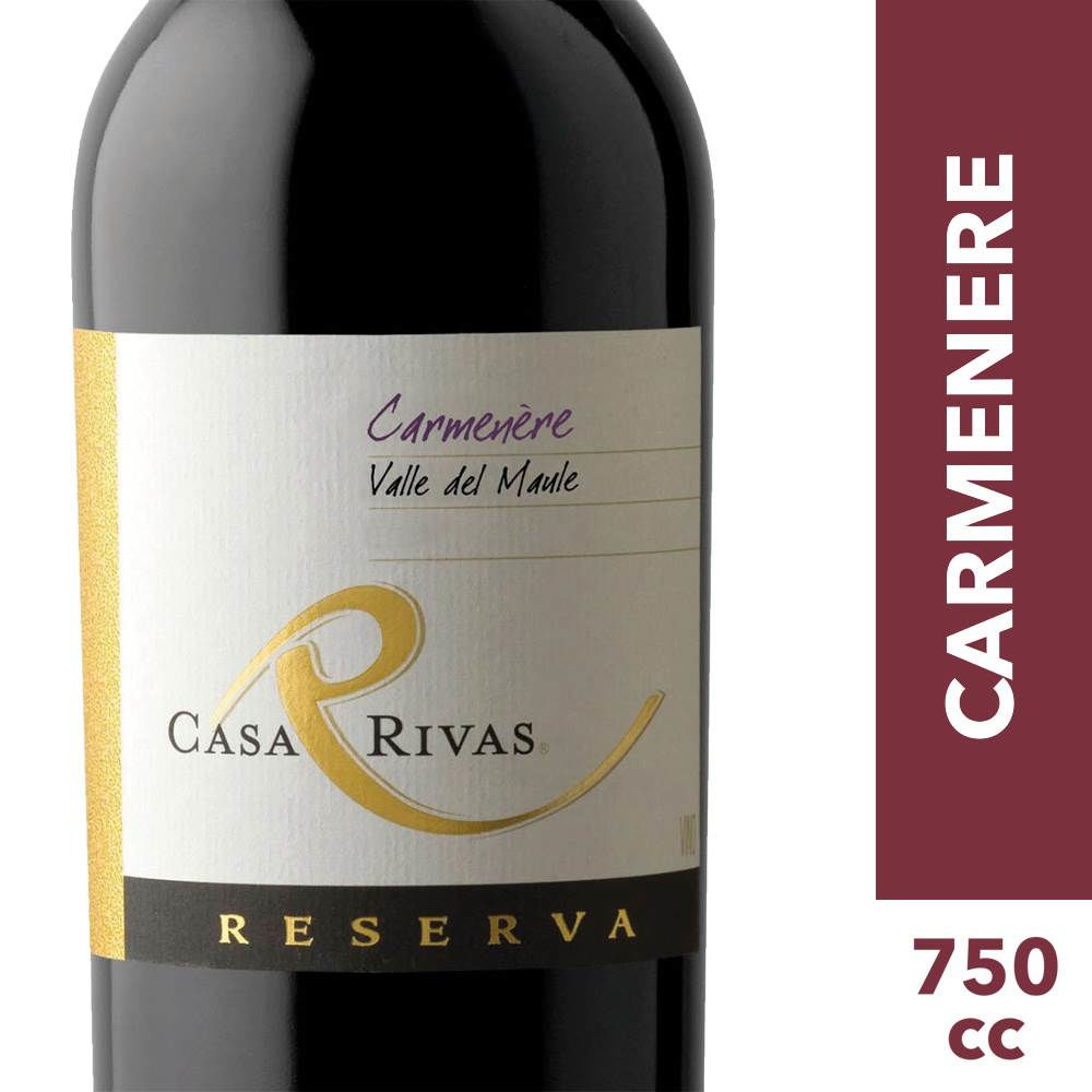 Vino Tinto Reserva Carmenere Botella 750 ml Casa Rivas