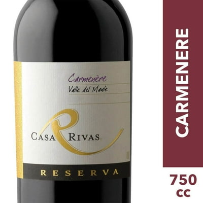 Vino Tinto Reserva Carmenere Botella 750 Ml Casa Rivas
