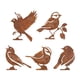 thumbnail image 1 of 5 decoraciones de pájaros de metal oxidado, silueta de pájaro, jardín, patio, arte, decoración de valla navideña, adornos de jardín para balcón y pati Estilo A, 1 of 5