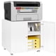 thumbnail image 2 of White Mobile Metal Printer Stand with Storage, Printer Table with Door & Adjustable Shelf, Rolling File Cabinet for Home Office, 2 of 3