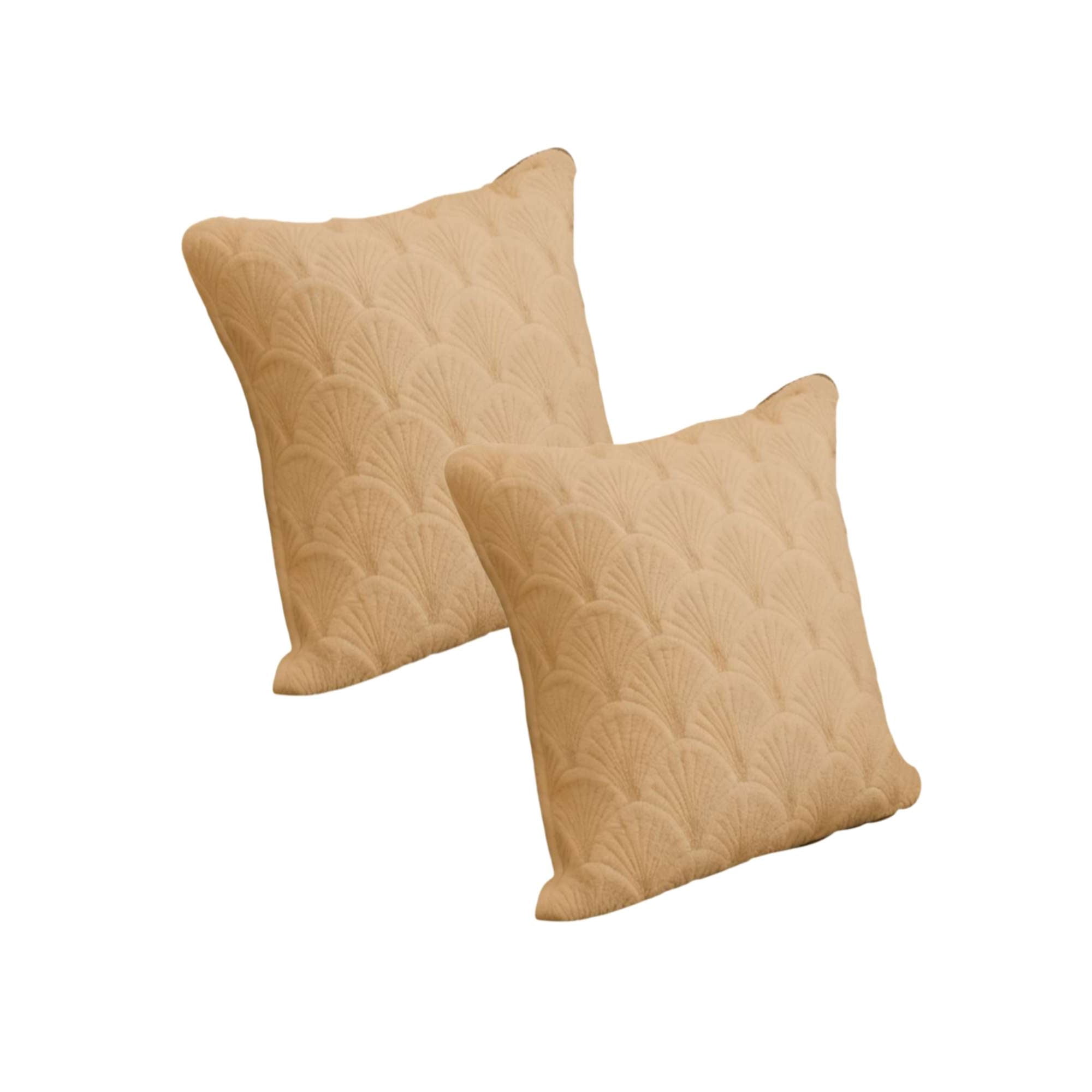 Genérico - Set De 2 Fundas De Cojin Serie Abanico 45x45 Cm Café