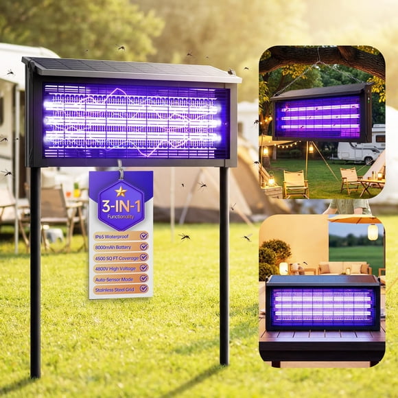 Mata Insectos Solar Aeroguard 4500V Impermeable para Exterior