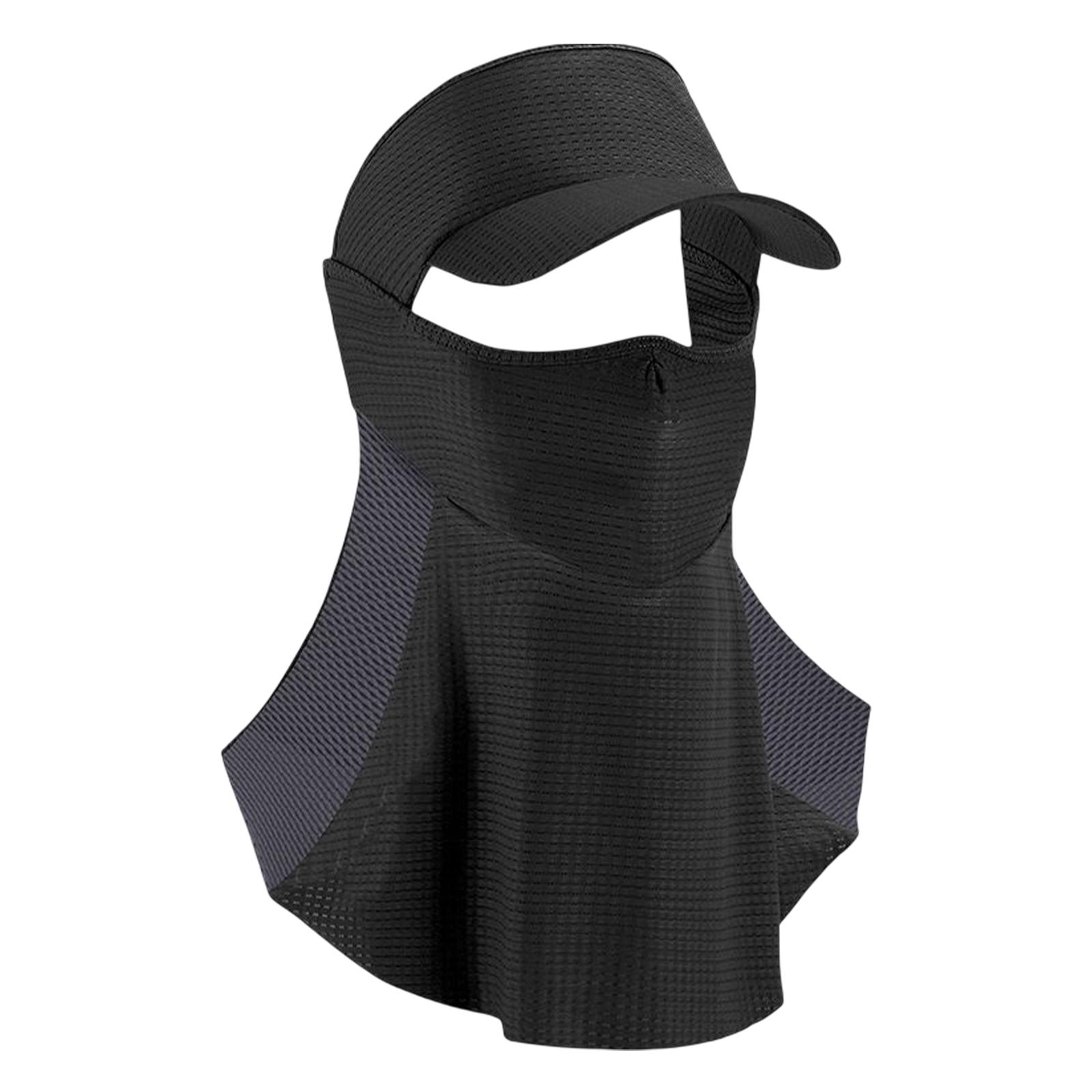 Ioensy - Golf Sunscreen Mask Cool Sun Protection Face Covering Para Viaje Riding Gift Black