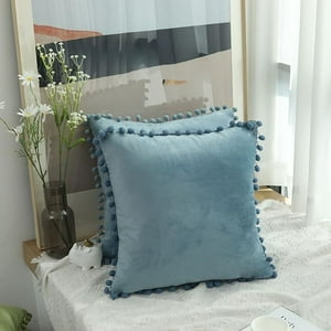 Veatool - 2 Fundas De Almohada Cuadradas De Terciopelo Blando, Fundas De Almohada Decorativas De 40 X 40 Cm, Con Bolas De Terciopelo, Para Sofás De Decoración Familiar, Reposabrazos, Etc.