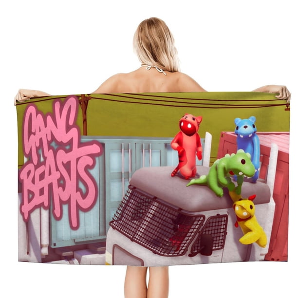 Gang Beasts Toalla de playa de secado rápido con diseño temático, regalo para mujeres y niñas, ideal para cumpleaños, fans, amantes de la música, uso en la playa o al aire libre, 78 × 180 cm