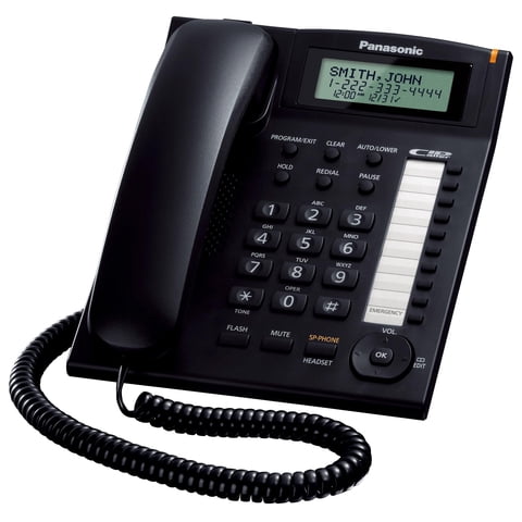 Teléfono Fijo Panasonic Kx-Ts880B Integrado Con Cable Negro