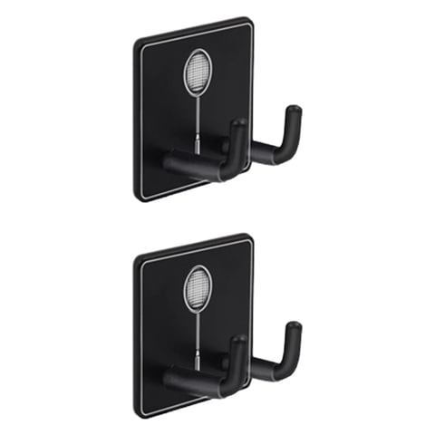 Ioensy - Gancho Para Raqueta De Bádminton De 2 Piezas, Gancho Para Colgar En Estante De Raqueta Montado En La Pared De Metal