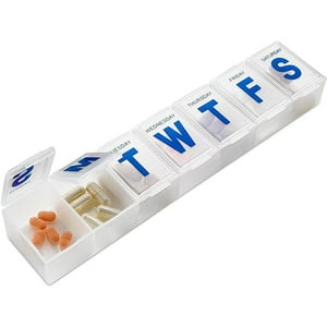 Veatool - Organizador De Pastillas Para 7 Días, Dispensación Por Días, Estuche Translúcido, Compartimentos Individuales, Clips Duraderos, Resistente A La Humedad Y A Los Olores