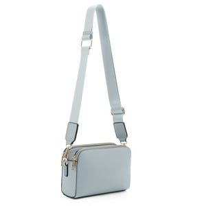 Bandolera Evve Con Triple Cremallera, Cámara Pequeña, Piel Vegana, Menta