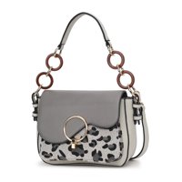 Bolso Crossbody De Mujer Mkf Collection - Serena, Vegan Leather, Stylish Shoulder Purse, Color Light Grey