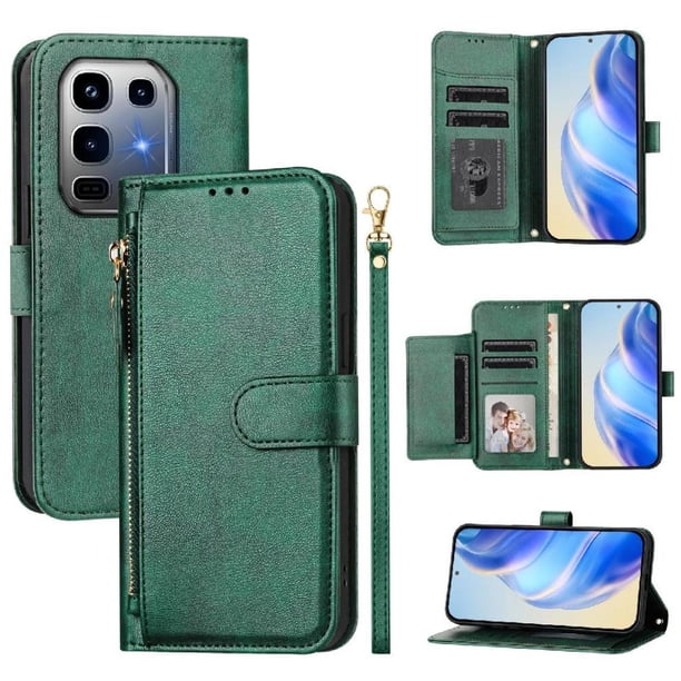 FOXDOCK Funda Tipo Cartera para Huawei Pura 80 Ultra Cuero PU con Cremallera y Correa de Muñeca, Ranuras para Tarjetas, Soporte Plegable, Cierre Magnético