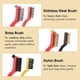 thumbnail image 3 of Cepillos de Alambre MOWPOG Set 6 Piezas Latan Acero Nylon, 3 of 3