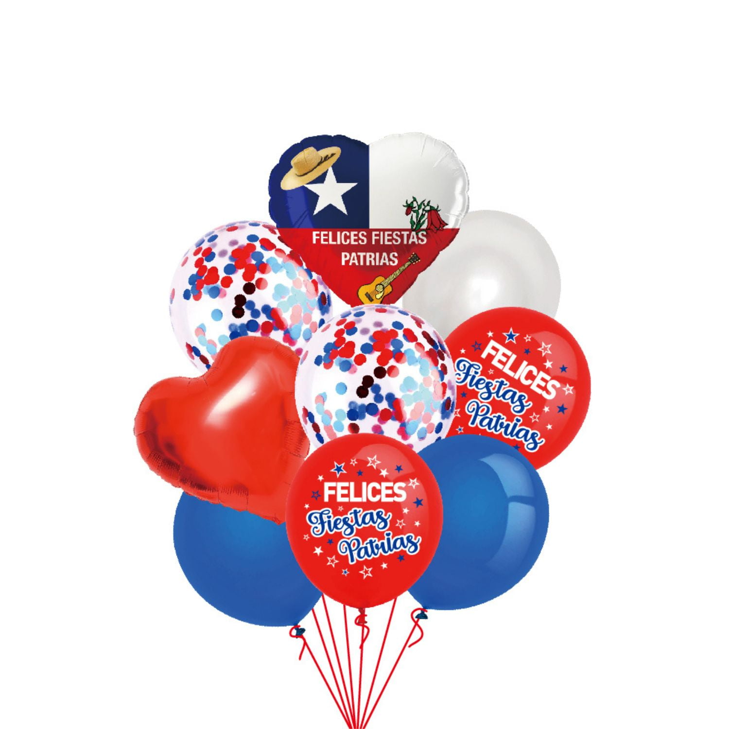 Genérico - Set De Globos Metalizados Diseño Fiestas Patrias 9 Pzas