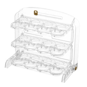 Magideal - Estuche De Protección Para Huevos De 24 Rejillas, Gran Capacidad, Doble Pliegue, Refrigerador, Cajón Para Huevos, Bandeja Dispensadora De Huevos Con Blanco
