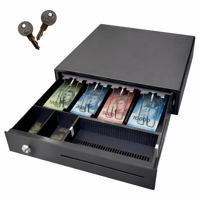 Gutstark - Caja Gaveta Dinero Metalica Registradora Apertura Electronica 4 Billetes 2 Llaves