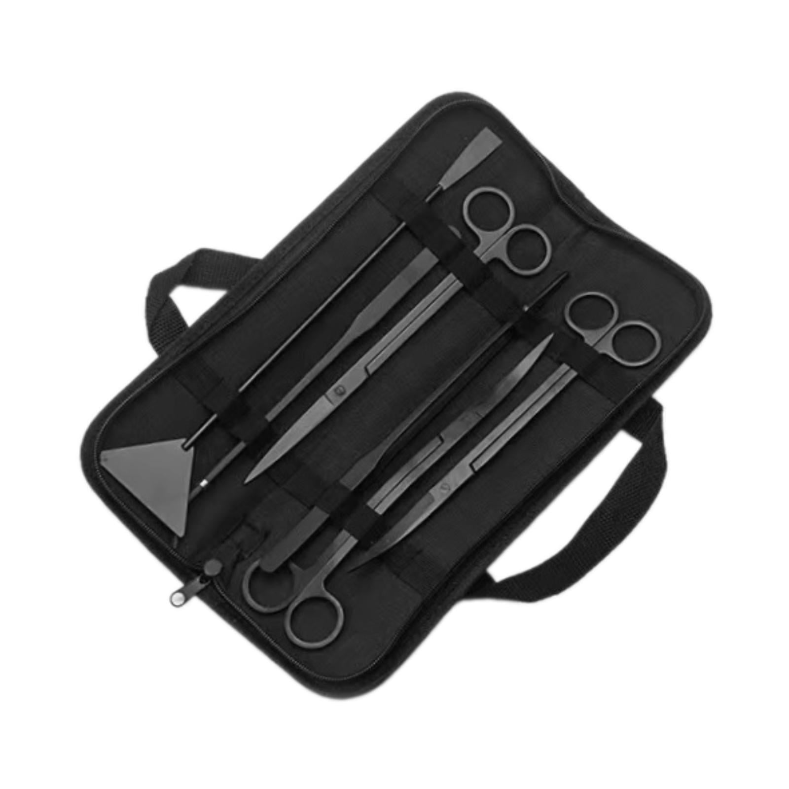 Aquascaping Kit De Herramientas De Repuesto Portátil Acuarios Equipo Raspador De Vidrio 6 Piezas Negro