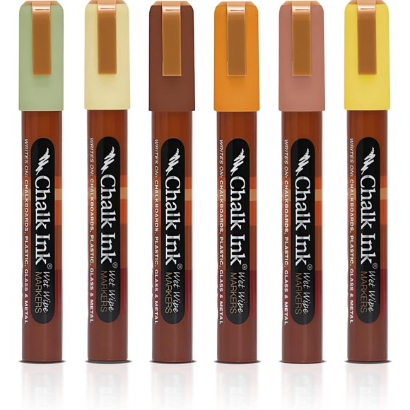 Marcadores de tiza líquida Chalk Ink de 6 mm con punta de cincel reversible y borrable
