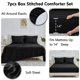 thumbnail image 4 of Juego de edredón CozyLux Queen, 7 piezas, cama en bolsa, color negro, 4 of 7