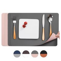 Aura Zeus - Set 4 Individuales Ecocuero Impermeables Antimanchas Reversibles