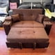 thumbnail image 3 of Sofá Cama Felpa Chocolate Elite 2 Plazas con Puffs y Respaldo Reclinable, 3 of 4