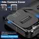 thumbnail image 4 of Funda Armada para iPhone 13 Pro con Tapa Deslizante y Soporte Magnético Giratorio Negro, 4 of 5
