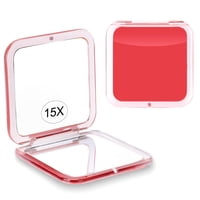 Espejo De Maquillaje Compact Mirror Santoo Con Aumento 15X, Rojo