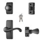 thumbnail image 1 of Juego de palanca para puerta Ideal Security negro mate de 4 piezas, 1 of 7