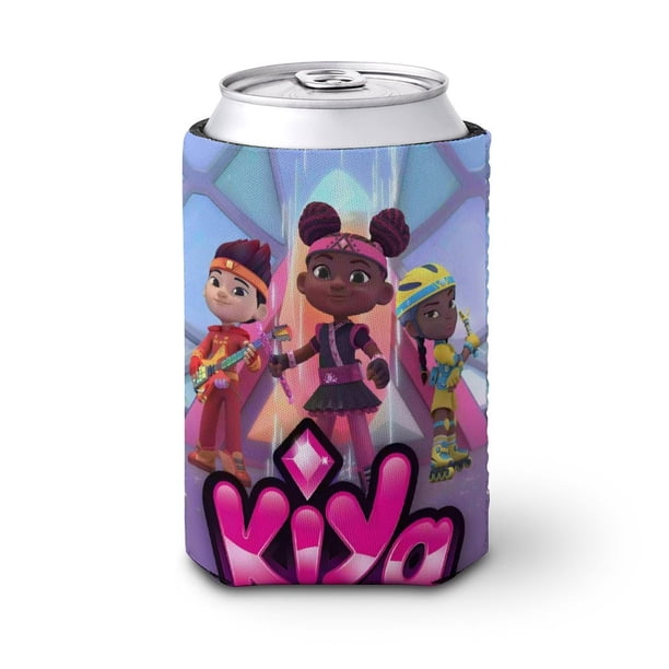 Kiya y los Héroes Kimoja Funda enfriadora de latas, aislante de bebidas para mantener frías o calientes, funda térmica plegable para latas, portabebidas reutilizable