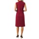 thumbnail image 3 of INSPIRE CHIC Vestido de Mujer con Solapa de Muesca Cuello Envolvente Sin Mangas Abertura Frontal Fruncido Vestidos Lápiz L Rojo Vino, 3 of 5