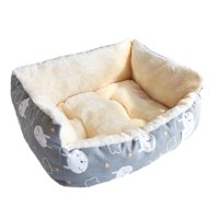 Ioensy - Cama Para Gatos Suave Y Cálida Para Gatos De Invierno, Lavable A Máquina, Rectangular, Cama Para Perros Y Gatos, Sofá Gris