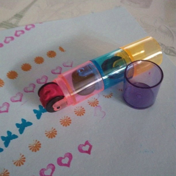 3pcs Fun and Educational Colorful Ink Pad Stamp Seal for Kids - Perfect for DIY Roller Drawing and Journaling