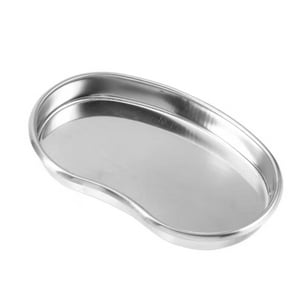 Glomed - Bandeja Quirúrgica Ovalada Acero Inox 20X13X2 Gris