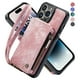 thumbnail image 2 of Wallet Case For IPhone 14/13/12/11 With RFID Blocking Leather Case With Card Holder & Kickstand, Zipper Strap Double Button Flip Shockproof Case, 2 of 2