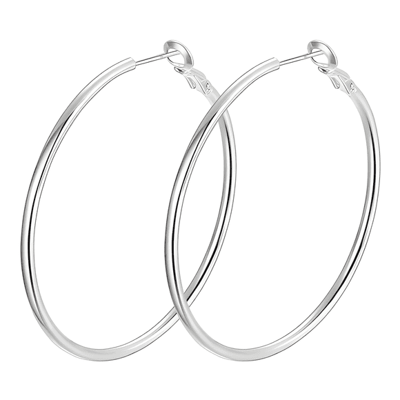Exquisito Ring De Oreja Redonda-925 Plata