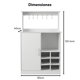 thumbnail image 2 of Mueble Bar Cava Con Botellero Estantes Puerta Y 6 Soportes Blanco, 2 of 7
