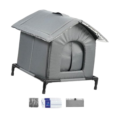 Ioensy - Casa Refrescante Para Gatos, Versátil, Resistente A La Intemperie, Transpirable, Con Bolsas De Hielo, Condominio Para Mascotas S