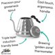 thumbnail image 3 of Kettle Coffee Gator Gooseneck de acero inoxidable de 1 litro con termómetro, 3 of 9