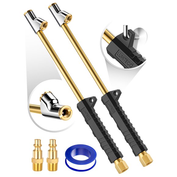 Air Chuck LUMITECO de 12 pulgadas, doble cabezal de alcance extendido (paquete de 2)
