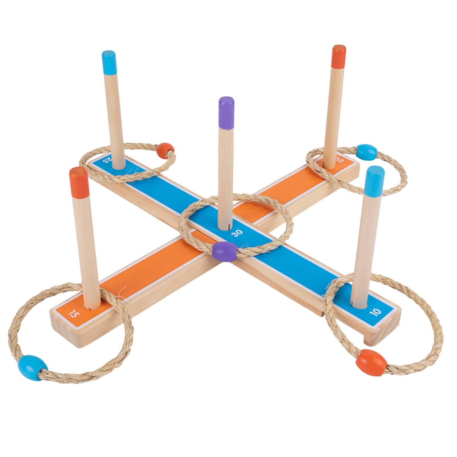 Magideal - Juego De Lanzamiento De Anillos De Madera, Juego De Patio, Familia, Adultos, Juguete De Verano, Actividad Deportiva, Diversión Para Barbacoa En El Pat